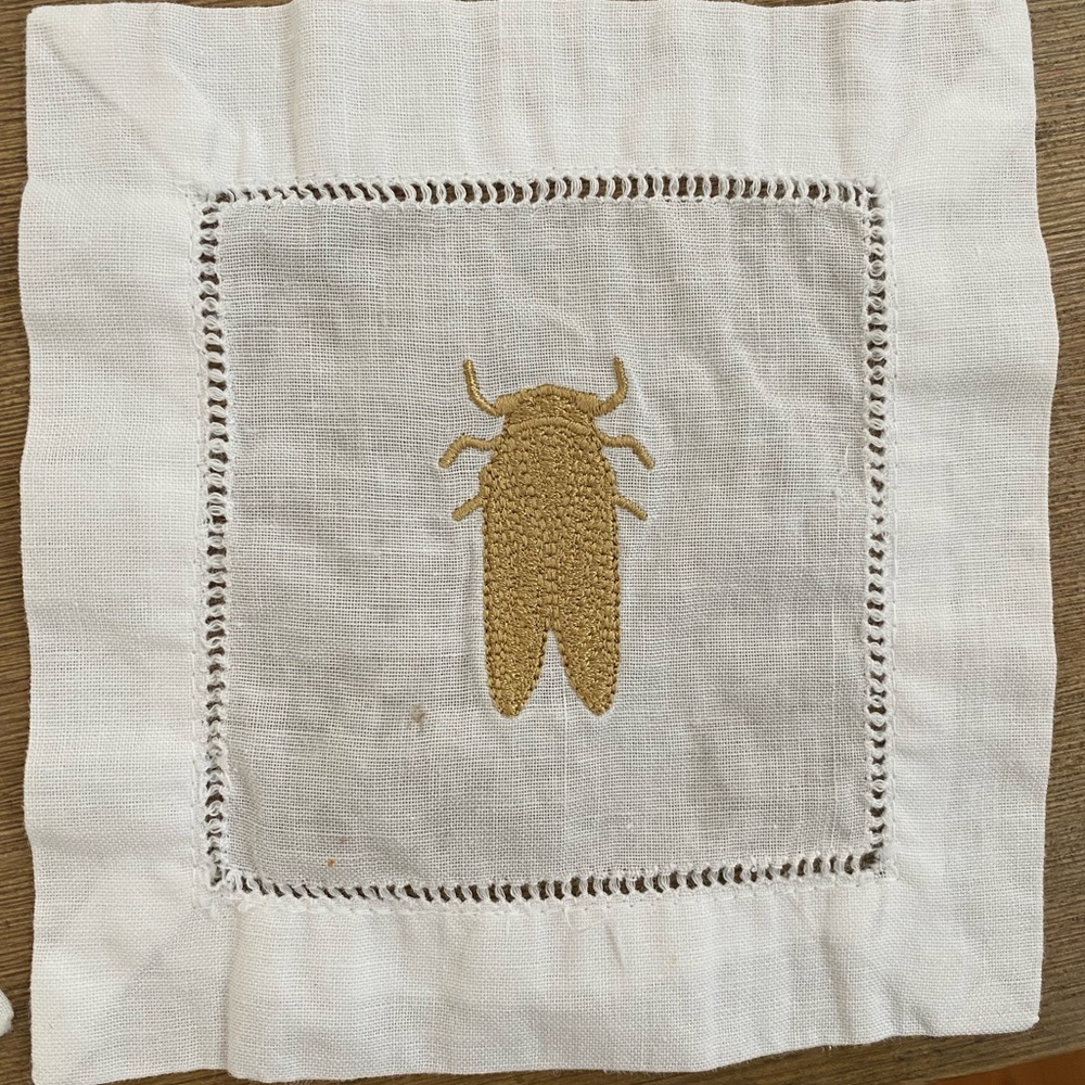 Set of four Goldbug Cocktail Napkins
